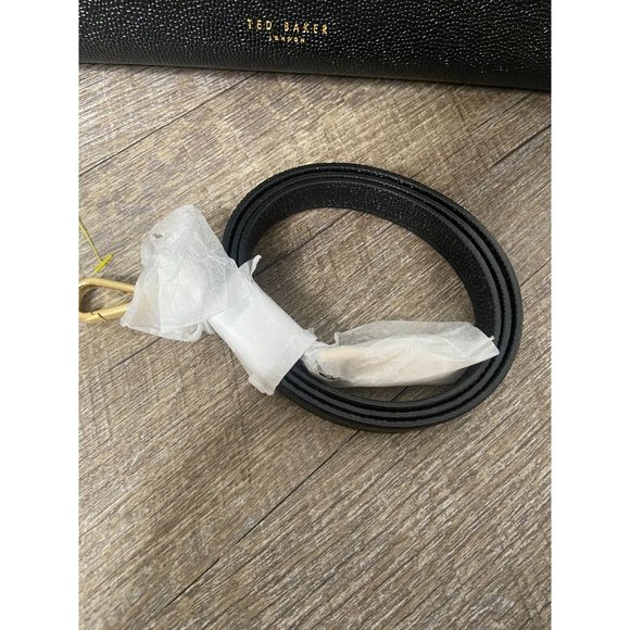 Ted Baker NWOT Bow Shoulder Bag with Removable Strap Black Gold Medium - Picture 8 of 8